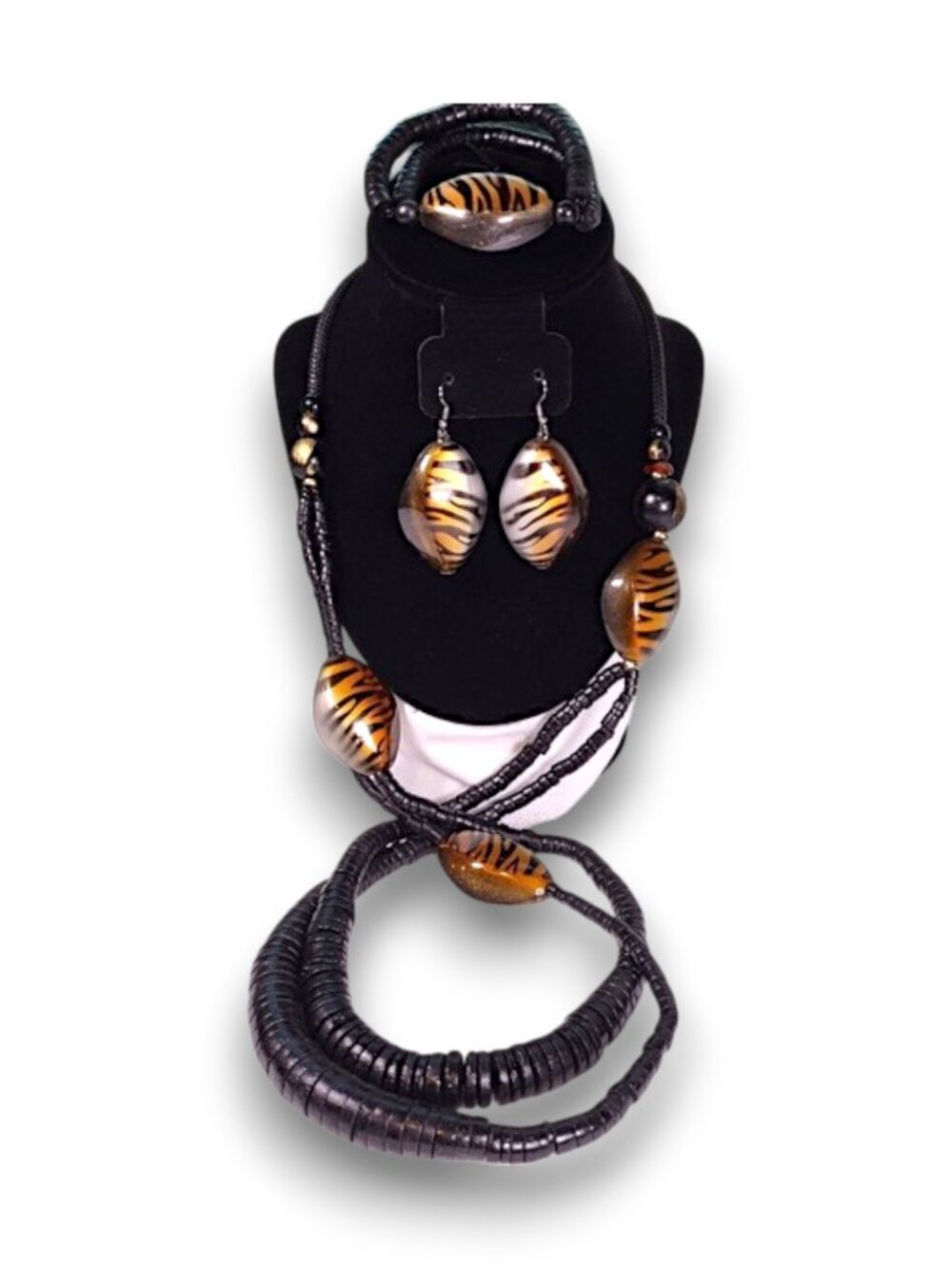 Tiger Stripe Necklace, Bracelet & Earrings Set - Picture 10 of 10